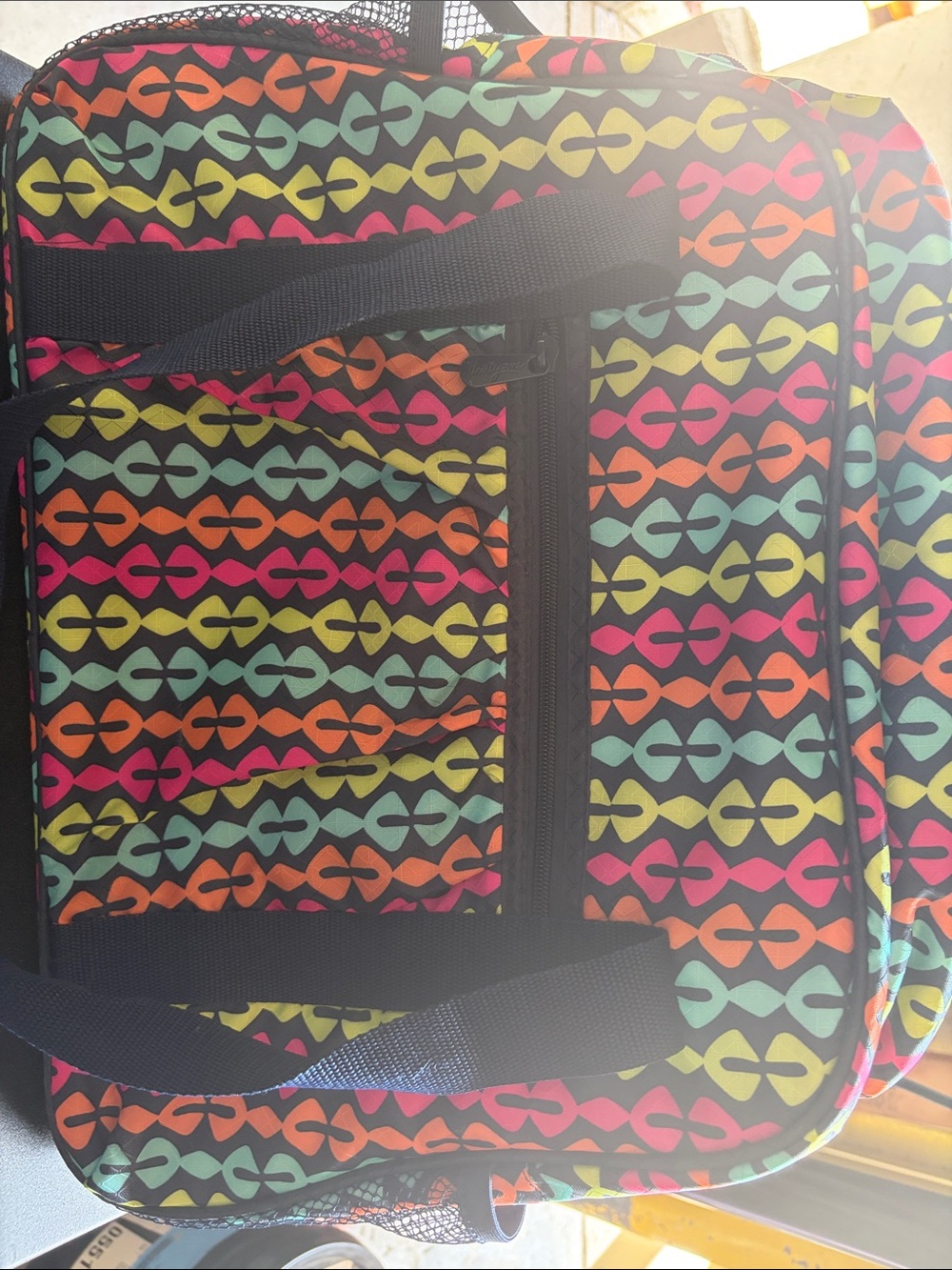 thirty-one Multicolor Travel Tote with Neon Geometric Motif